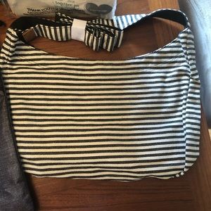 Navy striped boho bag